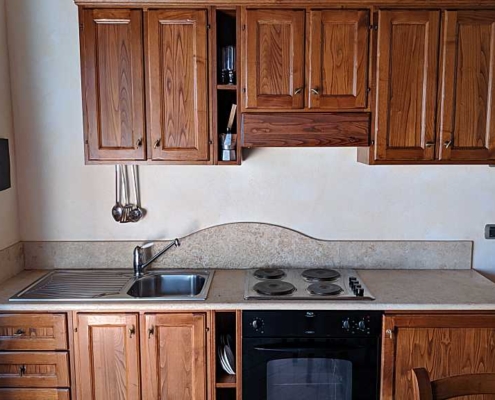 Homemade kitchen in farmhouse